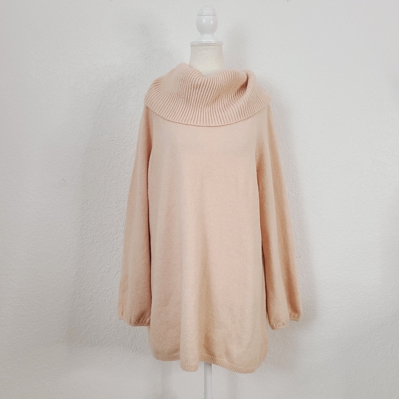 Fever Sweaters - Fever NWT Blush Pink Cowl Neck Puff Sleeve Sweater
